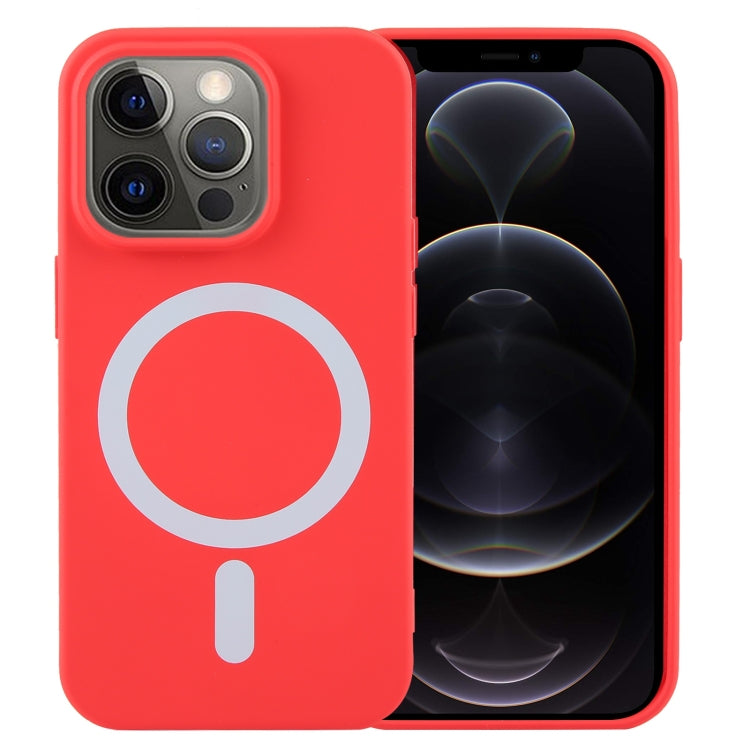 For iPhone 12 Pro MagSafe Liquid Silicone Phone Case(Red) - iPhone 12 / 12 Pro Cases by PMC Jewellery | Online Shopping South Africa | PMC Jewellery