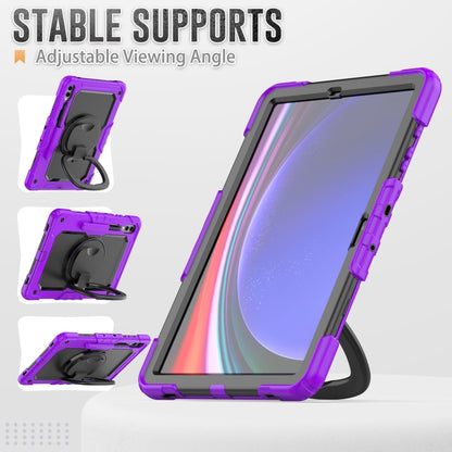 For Samsung Galaxy Tab S9+ / S10+ D Type Silicone Hybrid PC Tablet Case with Handle Holder(Purple) - Galaxy Tab S9+ Cases by PMC Jewellery | Online Shopping South Africa | PMC Jewellery | Buy Now Pay Later Mobicred