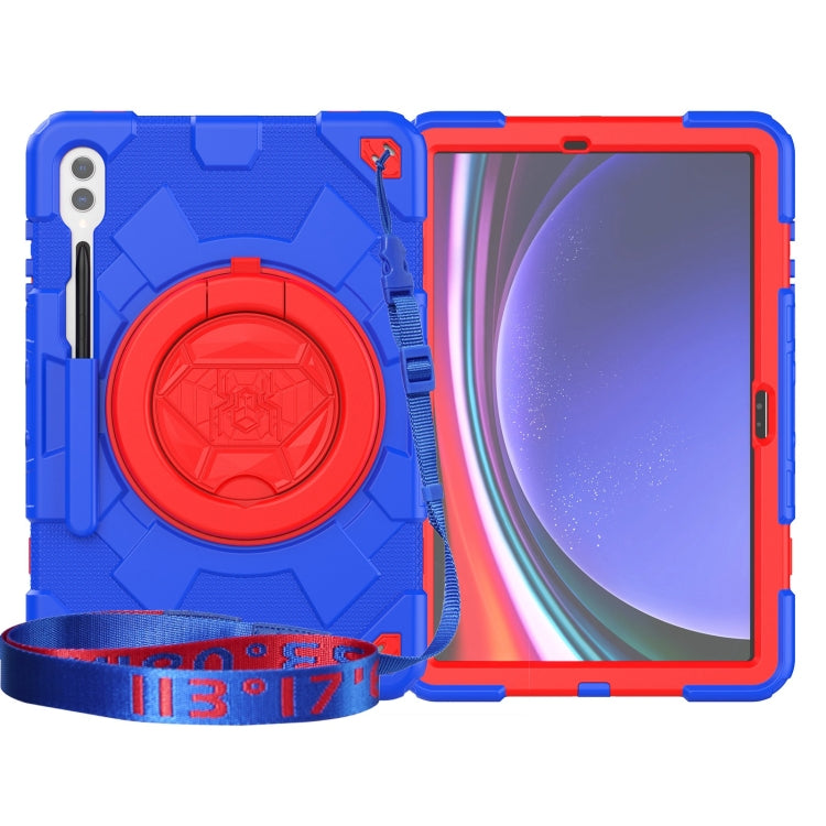 For Samsung Galaxy Tab S9+ / S10+ Spider Rotation Handle Silicone Hybrid PC Tablet Case(Red Blue) - Galaxy Tab S9+ Cases by PMC Jewellery | Online Shopping South Africa | PMC Jewellery | Buy Now Pay Later Mobicred