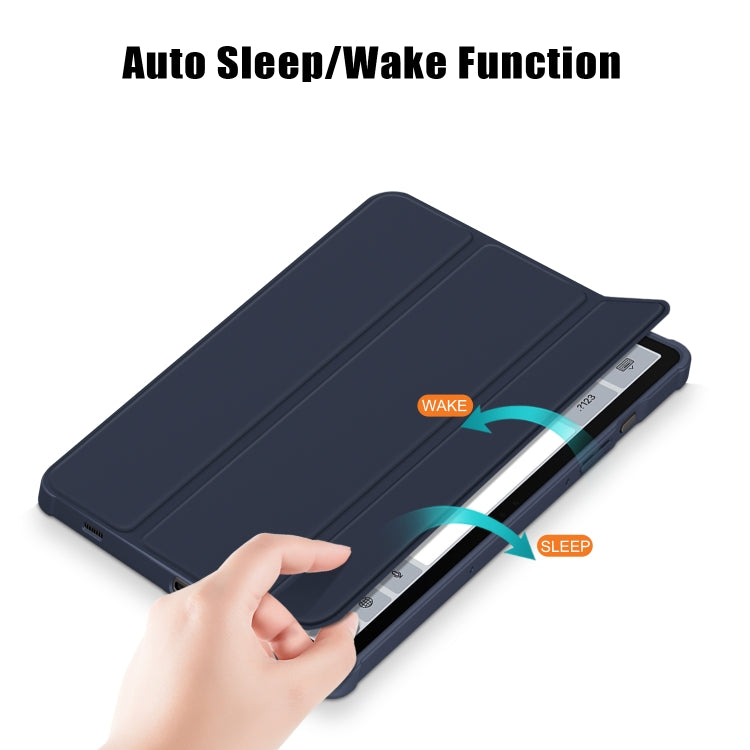 For Samsung Galaxy Tab S9+ Acrylic 3-folding Smart Leather Tablet Case(Dark Blue) - free shipping - PMC Jewellery - Order now!
