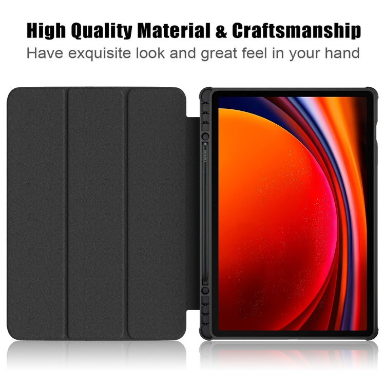 For Samsung Galaxy Tab S9+ Acrylic 3-folding Painted Smart Leather Tablet Case(Milky Way) - free shipping - PMC Jewellery - Order now!