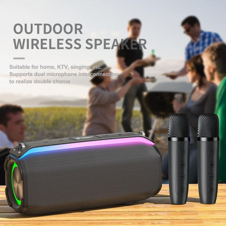 New RiXing NR8809 20W Outdoor Portable TWS Smart Wireless Bluetooth Speaker, Style:Dual Mic(Blue) - Desktop Speaker by NewRixing | Online Shopping South Africa | PMC Jewellery | Buy Now Pay Later Mobicred