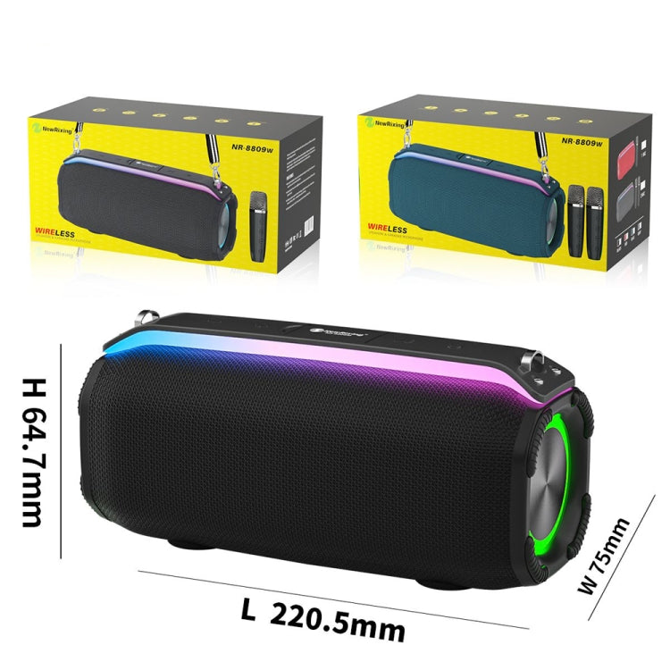 New RiXing NR8809 20W Outdoor Portable TWS Smart Wireless Bluetooth Speaker, Style:Dual Mic(Blue) - Desktop Speaker by NewRixing | Online Shopping South Africa | PMC Jewellery | Buy Now Pay Later Mobicred