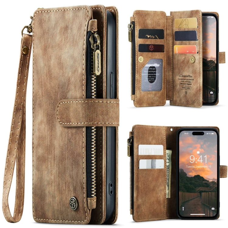 For iPhone 15 Pro Max CaseMe C30 Multifunctional Leather Phone Case(Brown) - iPhone 15 Pro Max Cases by CaseMe | Online Shopping South Africa | PMC Jewellery | Buy Now Pay Later Mobicred