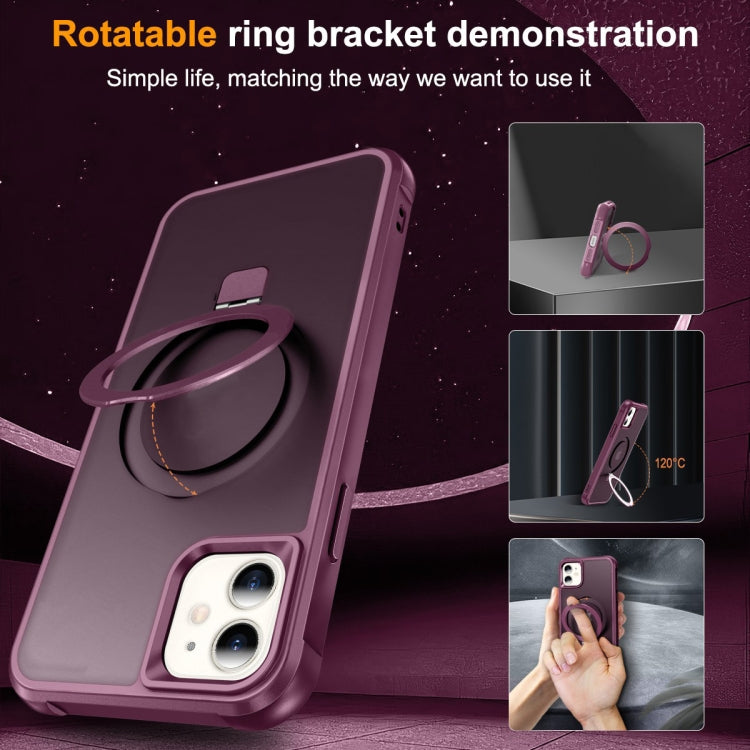 For iPhone 11 MagSafe Magnetic Holder Phone Case(Wine Red) - iPhone 11 Cases by PMC Jewellery | Online Shopping South Africa | PMC Jewellery