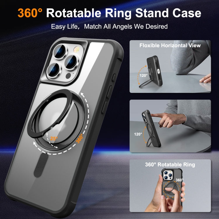 For iPhone 15 Pro Max MagSafe Magnetic Rotating Holder Phone Case(Black) - free shipping - PMC TechLife - Order now!