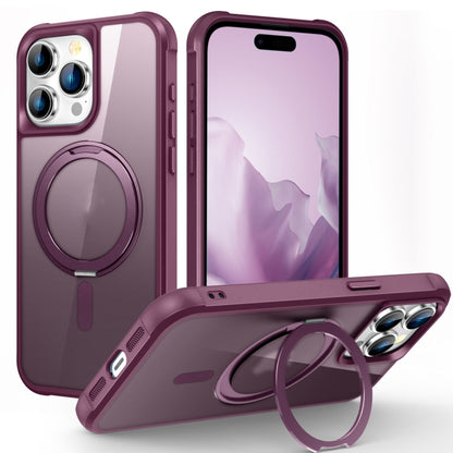 For iPhone 15 Pro MagSafe Magnetic Rotating Holder Phone Case(Wine Red) - iPhone 15 Pro Cases by PMC Jewellery | Online Shopping South Africa | PMC Jewellery