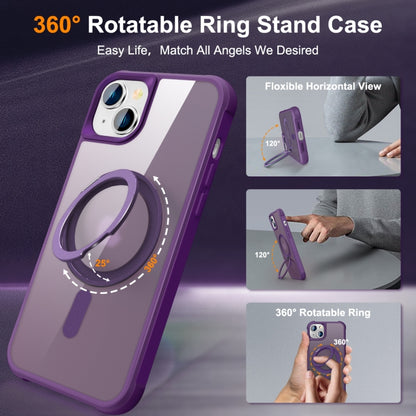 For iPhone 15 Plus MagSafe Magnetic Rotating Holder Phone Case(Purple) - iPhone 15 Plus Cases by PMC Jewellery | Online Shopping South Africa | PMC Jewellery