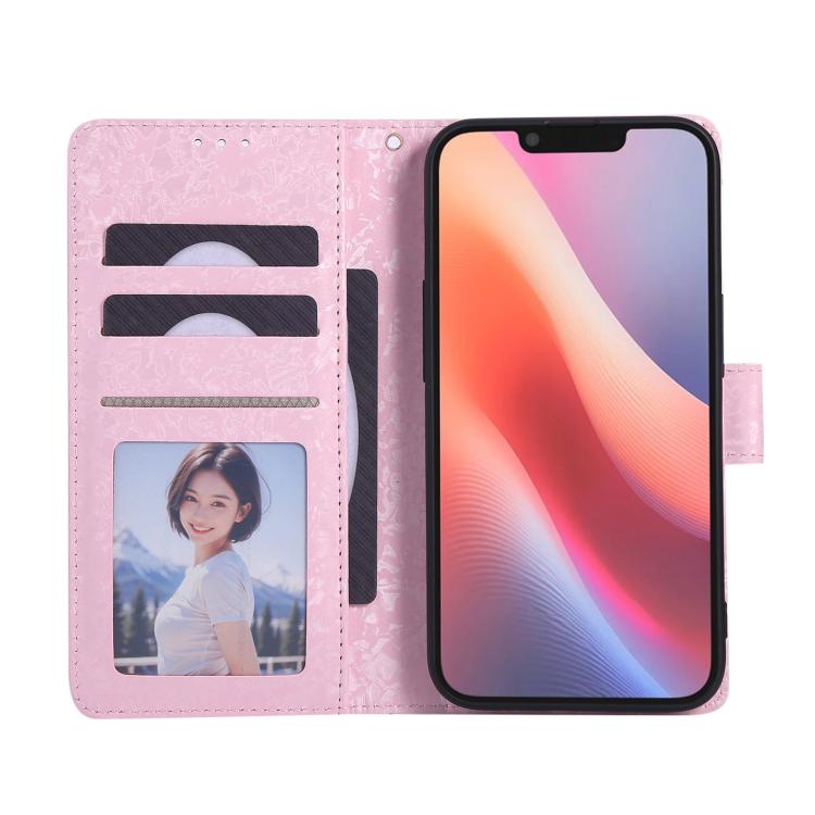 For iPhone 16e Bronzing Painting RFID Leather Case(Pansies) - iPhone 16e Cases by PMC TechLife | Online Shopping South Africa | PMC TechLife | Buy Now Pay Later Mobicred