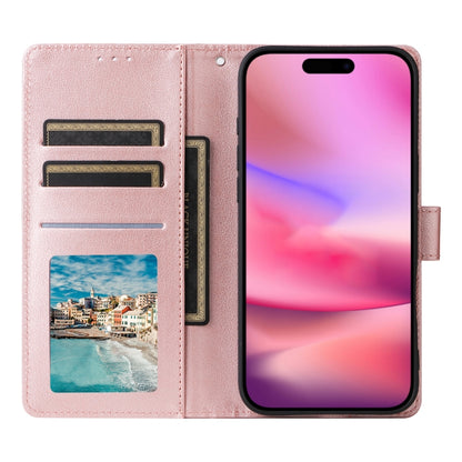 For iPhone 16 Multifunctional Horizontal Flip Leather Phone Case with Three Card Slots(Rose Gold) - iPhone 16 Cases by PMC Jewellery | Online Shopping South Africa | PMC Jewellery | Buy Now Pay Later Mobicred