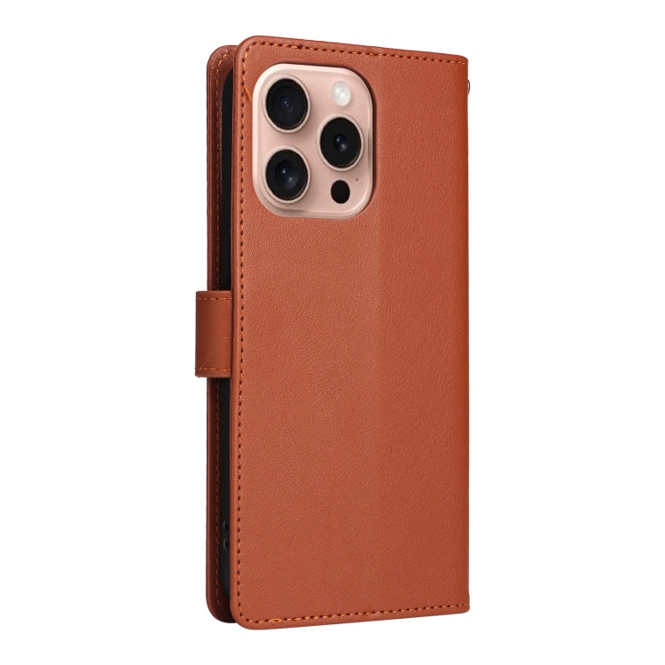 For iPhone 16 Pro Max Multifunctional Horizontal Flip Leather Phone Case with Three Card Slots(Brown) - iPhone 16 Pro Max Cases by PMC Jewellery | Online Shopping South Africa | PMC Jewellery | Buy Now Pay Later Mobicred