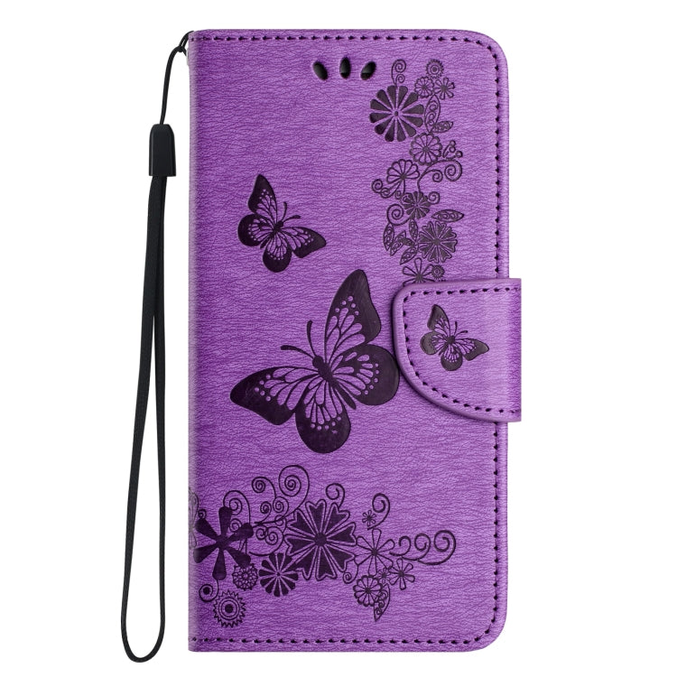 For iPhone 16 Pro Max Butterfly Embossed Flip Leather Phone Case(Purple) - iPhone 16 Pro Max Cases by PMC Jewellery | Online Shopping South Africa | PMC Jewellery | Buy Now Pay Later Mobicred