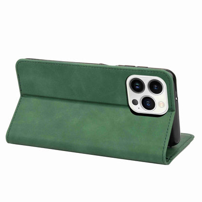 For iPhone 16 Pro Skin Feel Splicing Leather Phone Case(Green) - iPhone 16 Pro Cases by PMC Jewellery | Online Shopping South Africa | PMC Jewellery | Buy Now Pay Later Mobicred