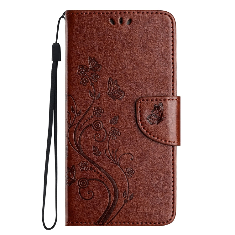 For iPhone 16 Pro Max Butterfly Flower Pattern Flip Leather Phone Case(Brown) - iPhone 16 Pro Max Cases by PMC Jewellery | Online Shopping South Africa | PMC Jewellery | Buy Now Pay Later Mobicred