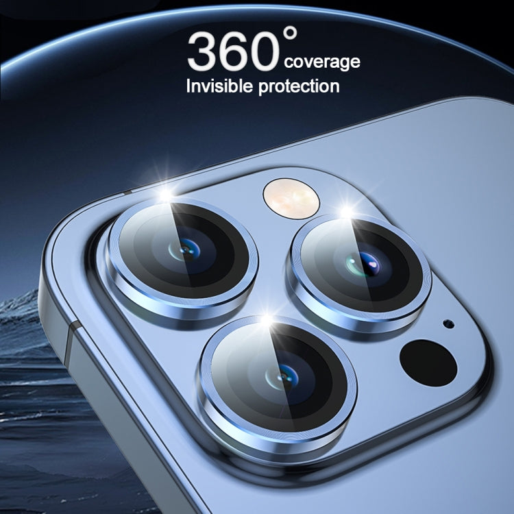 For iPhone 15 TOTU PG-1 Golden Shield Series Metal Frame Lens Protector(Blue) - Lens & Accessories by TOTUDESIGN | Online Shopping South Africa | PMC Jewellery | Buy Now Pay Later Mobicred