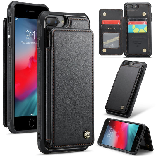 For iPhone 8 Plus / 7 Plus CaseMe C22 Card Slots Holder RFID Anti-theft Phone Case(Black) - More iPhone Cases by CaseMe | Online Shopping South Africa | PMC Jewellery | Buy Now Pay Later Mobicred