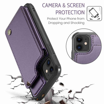 For iPhone 11 CaseMe C22 Card Slots Holder RFID Anti-theft Phone Case(Purple) - iPhone 11 Cases by CaseMe | Online Shopping South Africa | PMC Jewellery | Buy Now Pay Later Mobicred