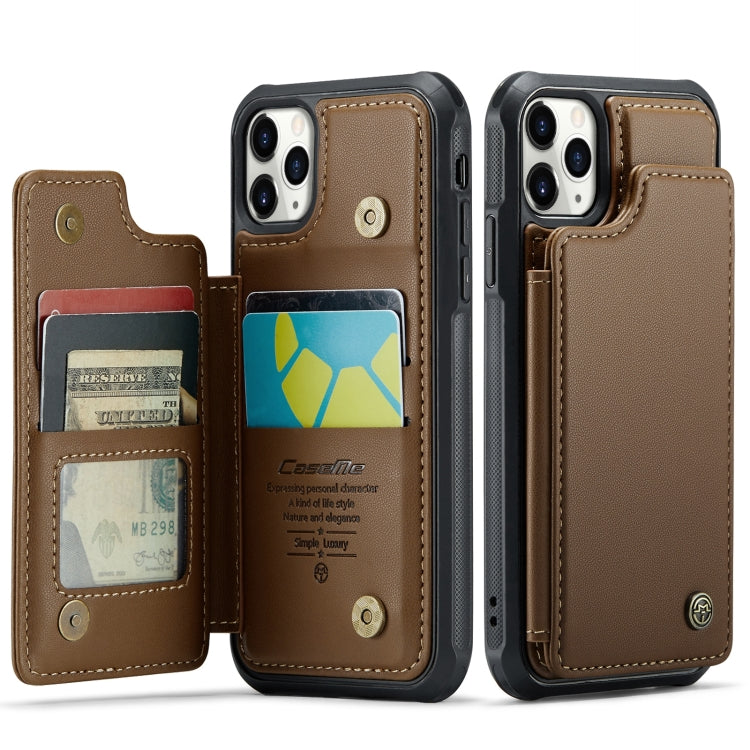 For iPhone 11 Pro CaseMe C22 Card Slots Holder RFID Anti-theft Phone Case(Brown) - iPhone 11 Pro Cases by CaseMe | Online Shopping South Africa | PMC Jewellery | Buy Now Pay Later Mobicred