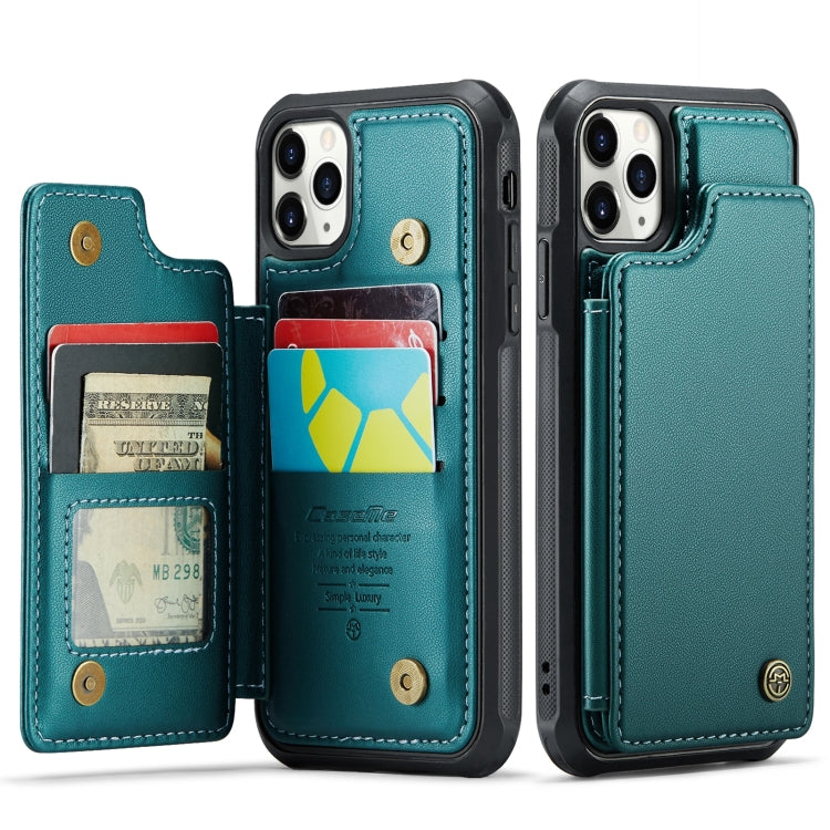 For iPhone 11 Pro Max CaseMe C22 Card Slots Holder RFID Anti-theft Phone Case(Blue Green) - iPhone 11 Pro Max Cases by CaseMe | Online Shopping South Africa | PMC Jewellery | Buy Now Pay Later Mobicred