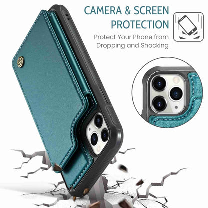 For iPhone 11 Pro Max CaseMe C22 Card Slots Holder RFID Anti-theft Phone Case(Blue Green) - iPhone 11 Pro Max Cases by CaseMe | Online Shopping South Africa | PMC Jewellery | Buy Now Pay Later Mobicred