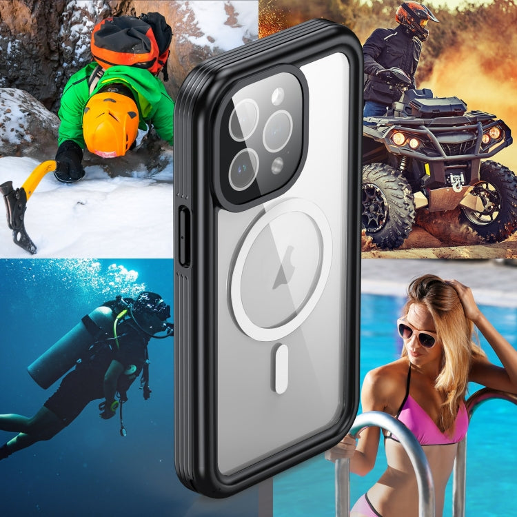 For iPhone 15 Pro Max IP68 Waterproof MagSafe Magnetic Phone Case(Black) - iPhone 15 Pro Max Cases by PMC Jewellery | Online Shopping South Africa | PMC Jewellery