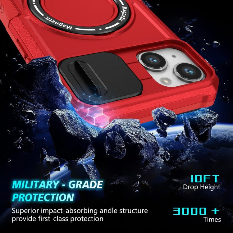 For iPhone 14 Sliding Camshield Magsafe Holder TPU Hybrid PC Phone Case(Red) - iPhone 14 Cases by PMC Jewellery | Online Shopping South Africa | PMC Jewellery