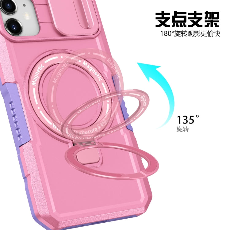 For iPhone 11 Sliding Camshield Magsafe Holder TPU Hybrid PC Phone Case(Purple Pink) - iPhone 11 Cases by PMC Jewellery | Online Shopping South Africa | PMC Jewellery