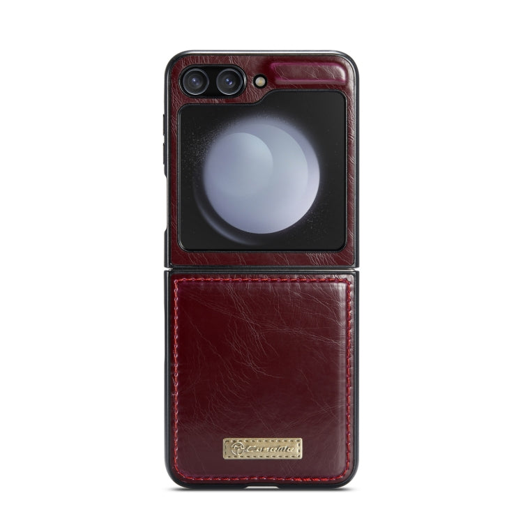 For Samsung Galaxy Z Flip5 CaseMe 003 PU + PC Business Style Crazy Horse Texture Leather Phone Case(Mulberry Red) - Galaxy Z Flip5 Cases by CaseMe | Online Shopping South Africa | PMC Jewellery | Buy Now Pay Later Mobicred