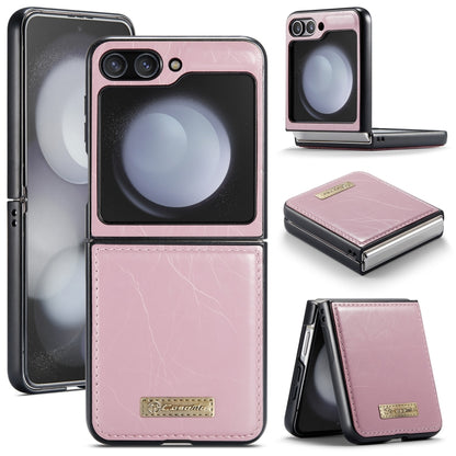 For Samsung Galaxy Z Flip5 CaseMe 003 PU + PC Business Style Crazy Horse Texture Leather Phone Case(Pink) - Galaxy Z Flip5 Cases by CaseMe | Online Shopping South Africa | PMC Jewellery | Buy Now Pay Later Mobicred