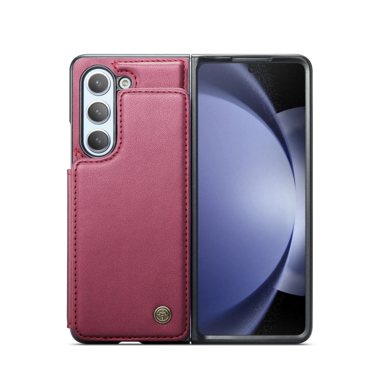 For Samsung Galaxy Z Fold5 CaseMe C22 PC+TPU Business Style RFID Anti-theft Leather Phone Case(Wine Red) - Galaxy Z Fold5 Cases by CaseMe | Online Shopping South Africa | PMC Jewellery | Buy Now Pay Later Mobicred