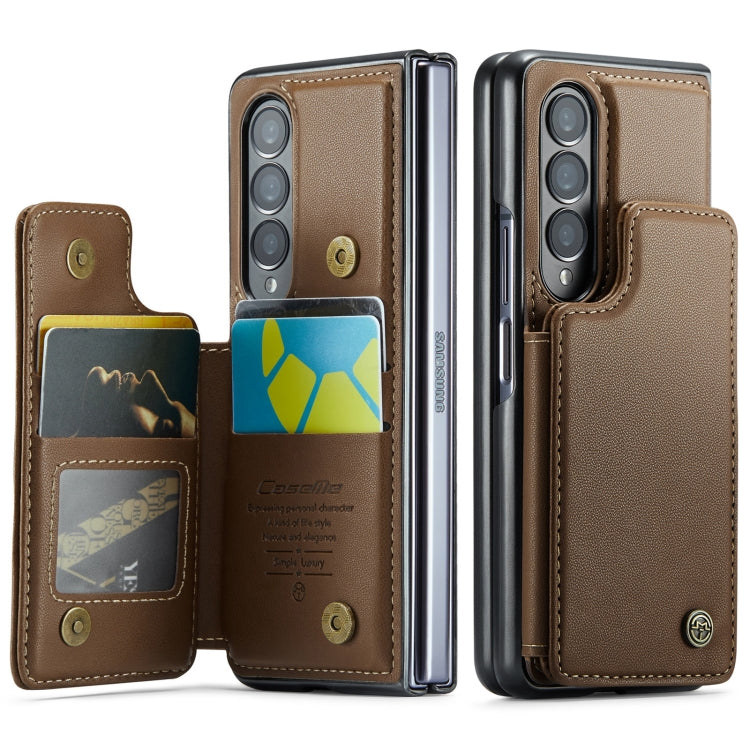 For Samsung Galaxy Z Fold4 5G CaseMe C22 PC+TPU Business Style RFID Anti-theft Leather Phone Case(Brown) - Galaxy Z Fold4 5G Cases by CaseMe | Online Shopping South Africa | PMC Jewellery | Buy Now Pay Later Mobicred