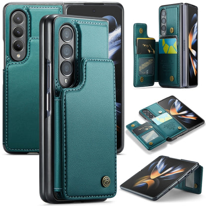 For Samsung Galaxy Z Fold4 5G CaseMe C22 PC+TPU Business Style RFID Anti-theft Leather Phone Case(Blue Green) - Galaxy Z Fold4 5G Cases by CaseMe | Online Shopping South Africa | PMC Jewellery | Buy Now Pay Later Mobicred