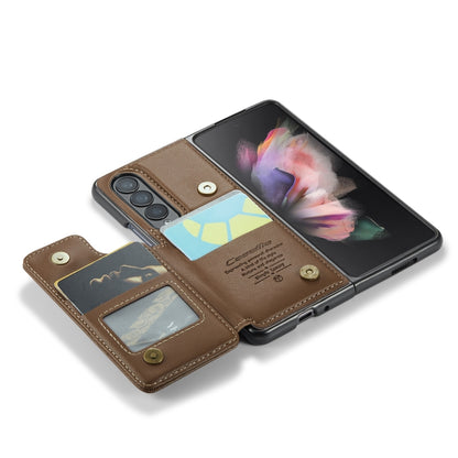 For Samsung Galaxy Z Fold3 5G CaseMe C22 PC+TPU Business Style RFID Anti-theft Leather Phone Case(Brown) - Galaxy Phone Cases by CaseMe | Online Shopping South Africa | PMC Jewellery | Buy Now Pay Later Mobicred