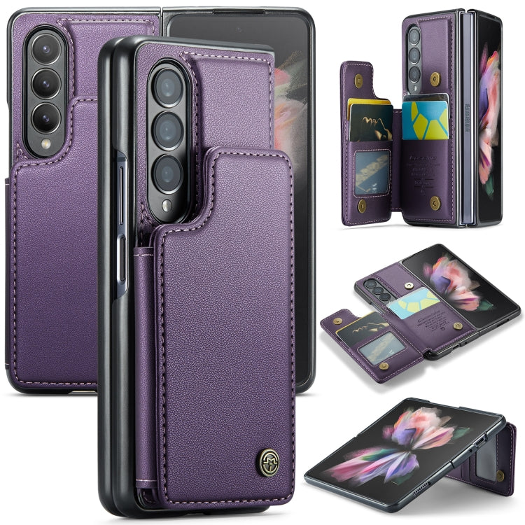 For Samsung Galaxy Z Fold3 5G CaseMe C22 PC+TPU Business Style RFID Anti-theft Leather Phone Case(Purple) - Galaxy Phone Cases by CaseMe | Online Shopping South Africa | PMC Jewellery | Buy Now Pay Later Mobicred