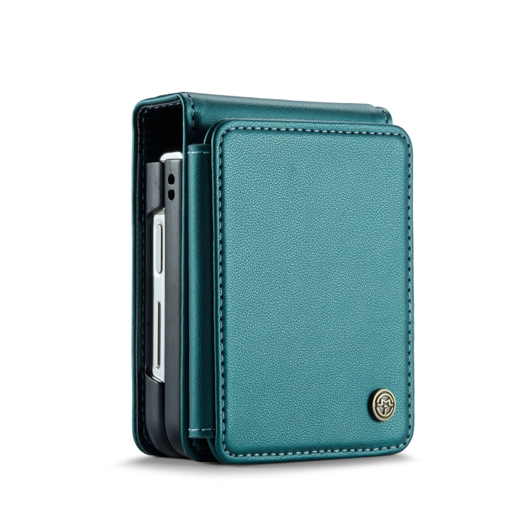 For Samsung Galaxy Z Flip4 5G CaseMe C22 PC+TPU Business Style RFID Anti-theft Leather Phone Case(Blue Green) - Galaxy Z Flip4 5G Cases by CaseMe | Online Shopping South Africa | PMC Jewellery | Buy Now Pay Later Mobicred