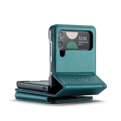 For Samsung Galaxy Z Flip3 5G CaseMe C22 PC+TPU Business Style RFID Anti-theft Leather Phone Case(Blue Green) - Galaxy Phone Cases by CaseMe | Online Shopping South Africa | PMC Jewellery | Buy Now Pay Later Mobicred