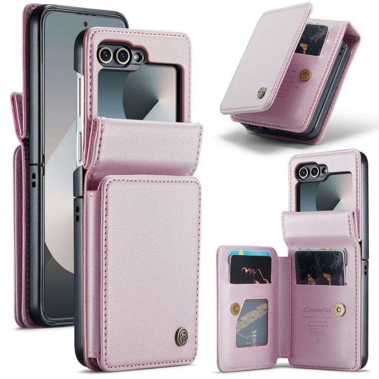 For Samsung Galaxy Z Flip6 5G CaseMe C22 PC+TPU Business Style RFID Anti-theft Leather Phone Case(Pink) - Galaxy Z Flip6 5G Cases by CaseMe | Online Shopping South Africa | PMC Jewellery | Buy Now Pay Later Mobicred