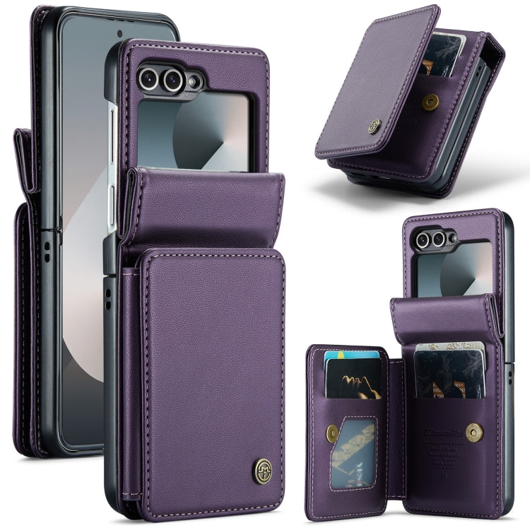 For Samsung Galaxy Z Flip6 5G CaseMe C22 PC+TPU Business Style RFID Anti-theft Leather Phone Case(Purple) - Galaxy Z Flip6 5G Cases by CaseMe | Online Shopping South Africa | PMC Jewellery | Buy Now Pay Later Mobicred