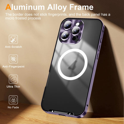 For iPhone 16 Pro Max Frosted MagSafe Magnetic Metal Phone Case(Purple) - iPhone 16 Pro Max Cases by PMC Jewellery | Online Shopping South Africa | PMC Jewellery | Buy Now Pay Later Mobicred