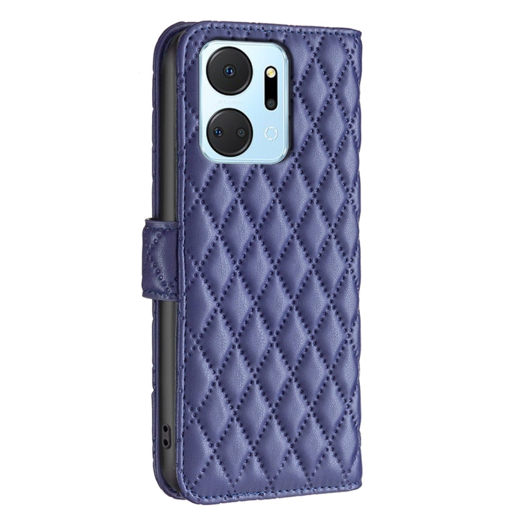 For Honor X7a Diamond Lattice Wallet Flip Leather Phone Case(Blue) - Honor Cases by PMC TechLife | Online Shopping South Africa | PMC TechLife | Buy Now Pay Later Mobicred