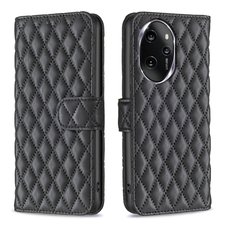 For Honor 100 Pro Diamond Lattice Wallet Flip Leather Phone Case(Black) - Honor Cases by PMC TechLife | Online Shopping South Africa | PMC TechLife | Buy Now Pay Later Mobicred