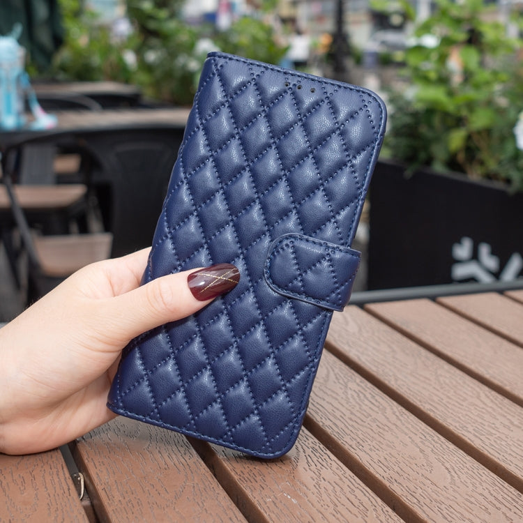 For Honor 100 Diamond Lattice Wallet Flip Leather Phone Case(Blue) - Honor Cases by PMC Jewellery | Online Shopping South Africa | PMC Jewellery | Buy Now Pay Later Mobicred