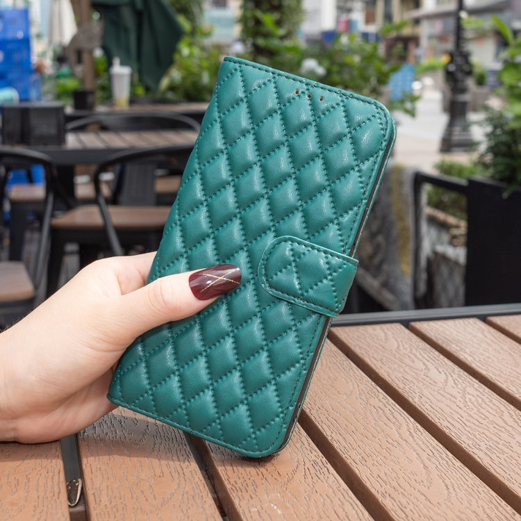 For Honor 100 Diamond Lattice Wallet Flip Leather Phone Case(Green) - Honor Cases by PMC Jewellery | Online Shopping South Africa | PMC Jewellery | Buy Now Pay Later Mobicred