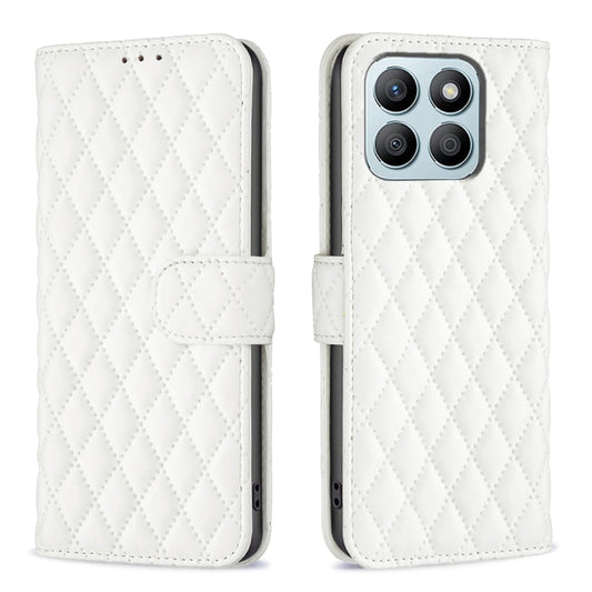 For Honor X8b Diamond Lattice Wallet Flip Leather Phone Case(White) - Honor Cases by PMC Jewellery | Online Shopping South Africa | PMC Jewellery | Buy Now Pay Later Mobicred