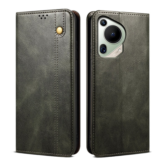 For Huawei Pura 70 Ultra Oil Wax Crazy Horse Texture Leather Phone Case(Green) - Huawei Cases by PMC Jewellery | Online Shopping South Africa | PMC Jewellery | Buy Now Pay Later Mobicred