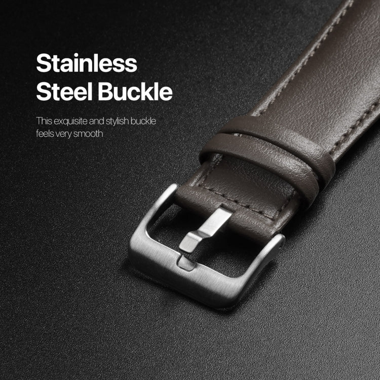 For Apple Watch SE 2022 44mm DUX DUCIS YS Series Genuine Leather Watch Band(Grey) - Watch Bands by DUX DUCIS | Online Shopping South Africa | PMC Jewellery | Buy Now Pay Later Mobicred