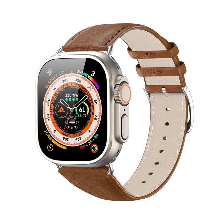 For Apple Watch 3 42mm DUX DUCIS YS Series Genuine Leather Watch Band(Brown) - Watch Bands by DUX DUCIS | Online Shopping South Africa | PMC Jewellery | Buy Now Pay Later Mobicred