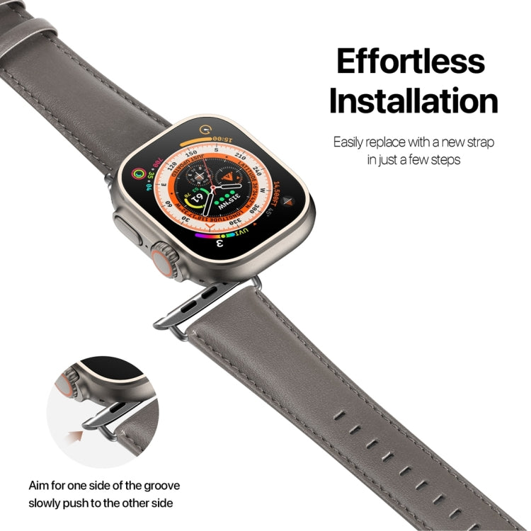 For Apple Watch 2 38mm DUX DUCIS YS Series Genuine Leather Watch Band(Grey) - Watch Bands by DUX DUCIS | Online Shopping South Africa | PMC Jewellery | Buy Now Pay Later Mobicred