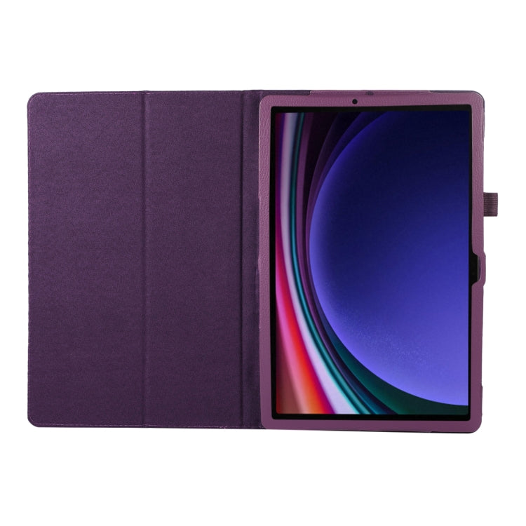 For Samsung Galaxy Tab S9 Ultra Litchi Texture Leather Tablet Case with Holder(Purple) - Other Galaxy Tab PC by PMC Jewellery | Online Shopping South Africa | PMC Jewellery | Buy Now Pay Later Mobicred