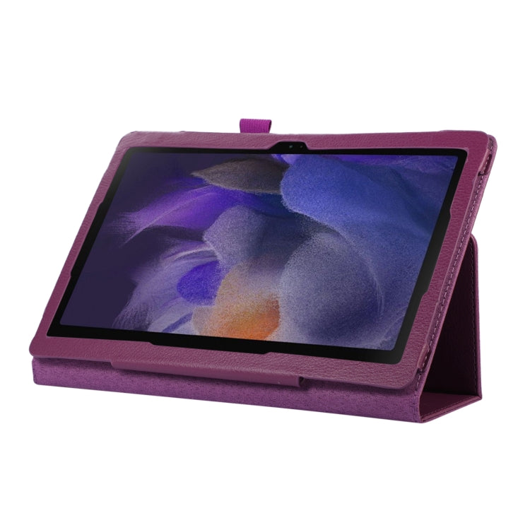 For Samsung Galaxy Tab A9+ Litchi Texture Leather Tablet Case with Holder(Purple) - Galaxy Tab A9+ by PMC Jewellery | Online Shopping South Africa | PMC Jewellery